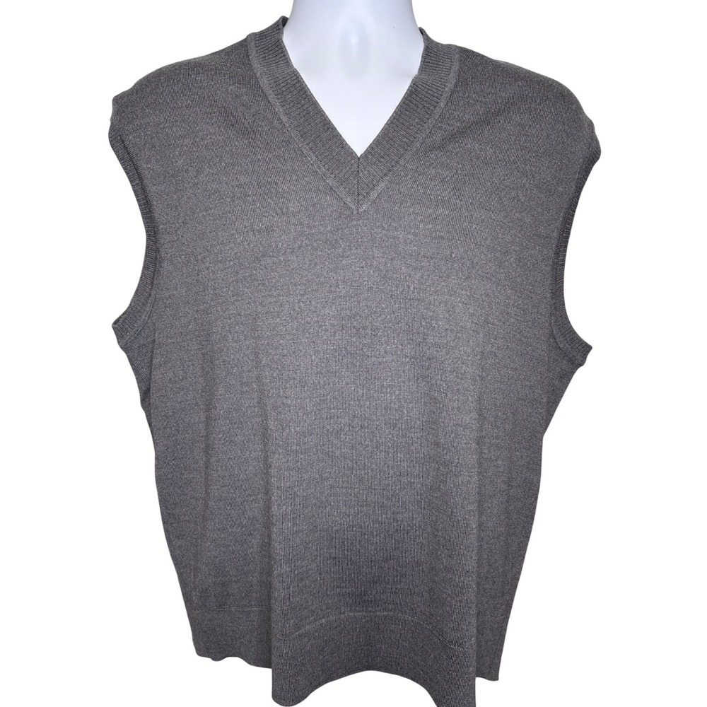 Vintage Jaeger London Mens V Neck Sweater Vest Size 42 100% Worsted Wool Classic
